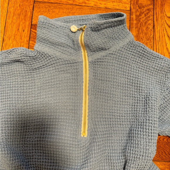 NWOT DONNI. Waffle half zip XS - Picture 8 of 9
